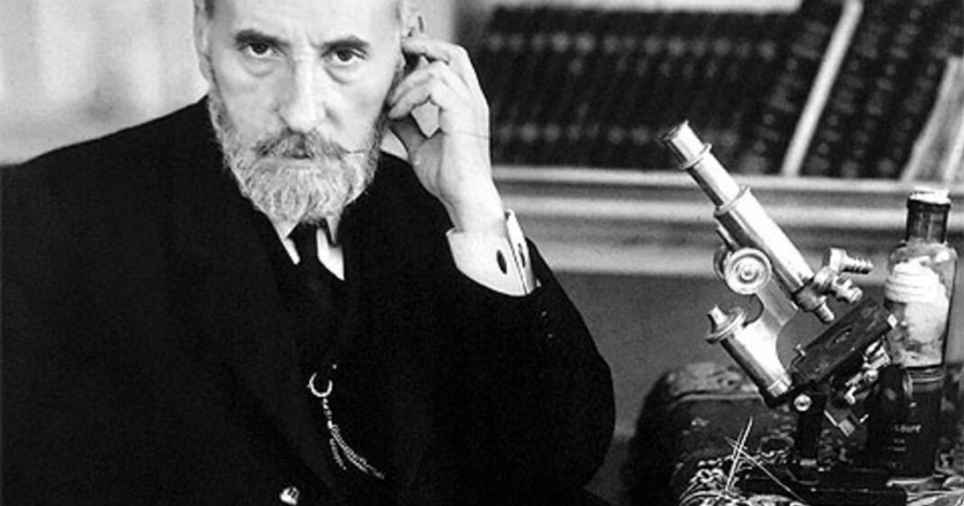 Retrato de Santiago Ramón y Cajal, premio Nobel de Medicina en 1906